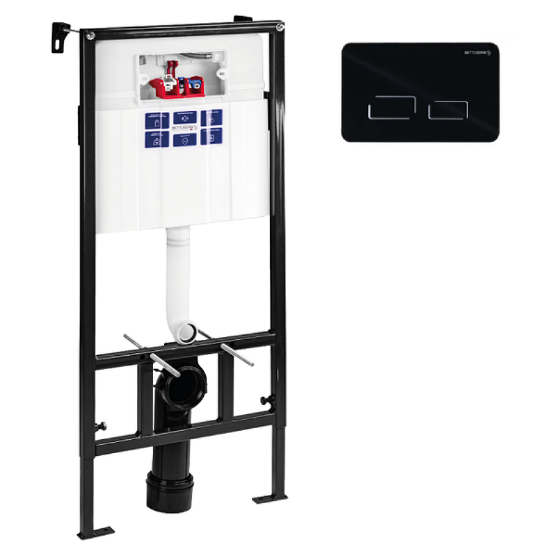 Инсталляция Bettoserb Sava Fix Slim SET40006491 для унитаза с клавишей смыва цвет Черный