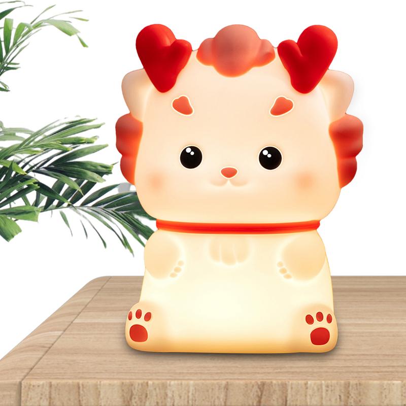 Силиконовая сенсорная лампа Силиконовая лампа с драконом Перезаряжаемая мультяшная сенсорная силиконовая лампа Прикроватная сенсорная лампа с животными для гостиной белый