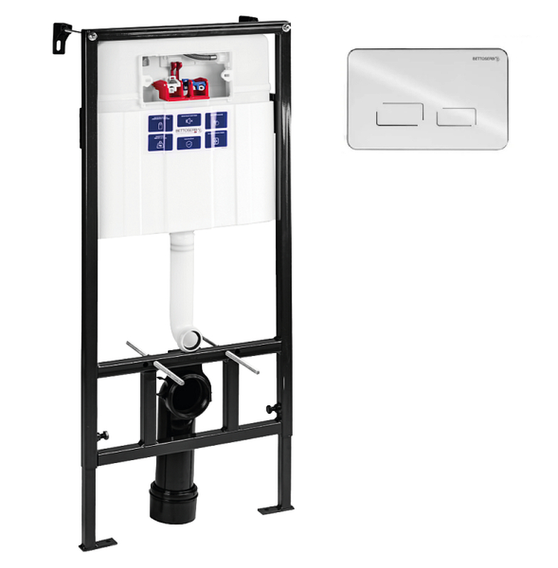Инсталляция Bettoserb Sava Fix Slim SET40006490 для унитаза с клавишей смыва цвет Белый